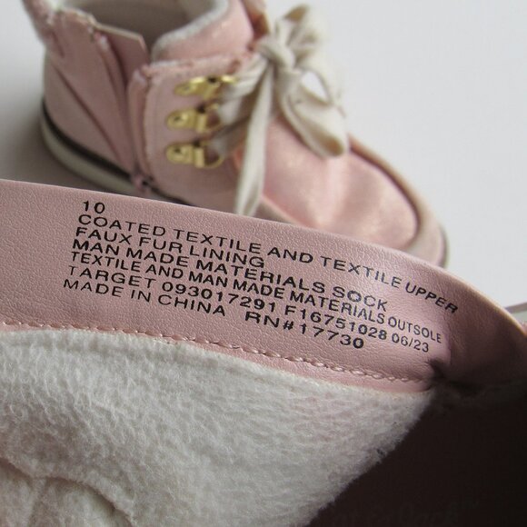 Cat & Jack Toddler Girls Ankle Suede Lace-Up Side Zipper Herbie Booties Blush - Picture 8 of 9